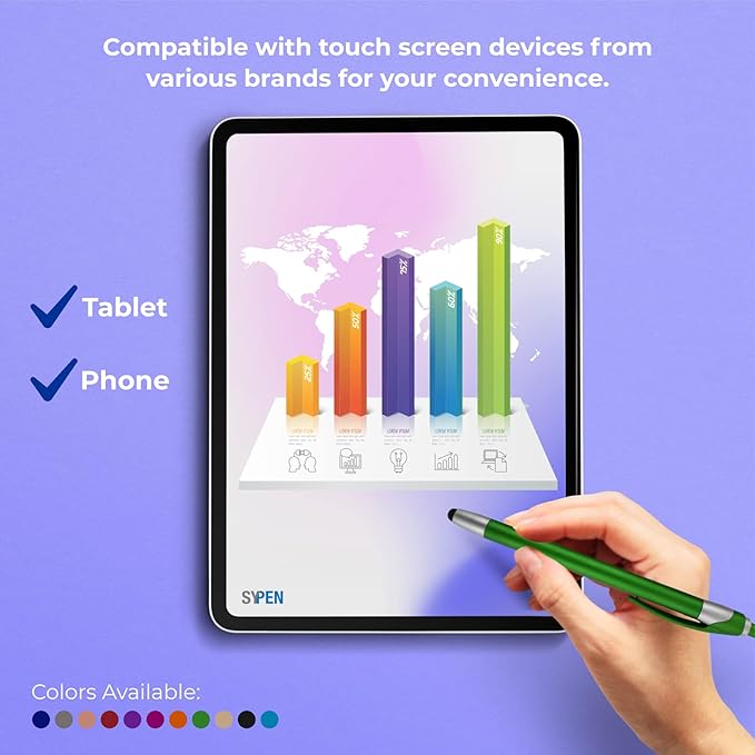 Personalized with Your Custom Logo or Text Pens-Pack of 300- for Marketing, Parties, and Events, 2 in 1 Capacitive Stylus & Ballpoint Pen Compatible with Touchscreen Devices, Black Ink, Blue Pens