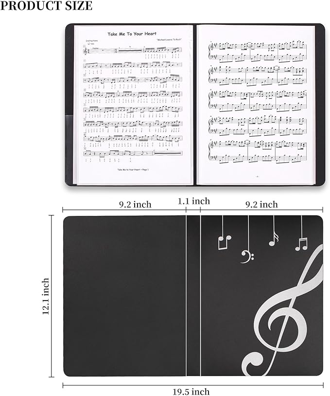 Music Folder Sheet Music Folders Binder 3 Pack Music Choral Storage Holder Band Folder (3)