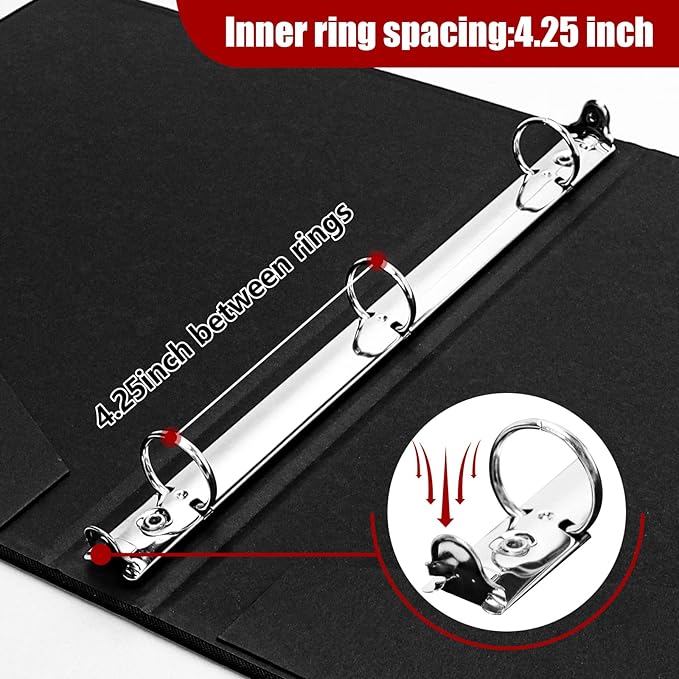 Vienrose 3 Ring Binder 1 Inch Round Rings with Linen Fabric Cover, Fits 8.5 x 11 Inch Paper, Durable Organizer for School, Office, Home, Recipes (2 Pack,Grey)