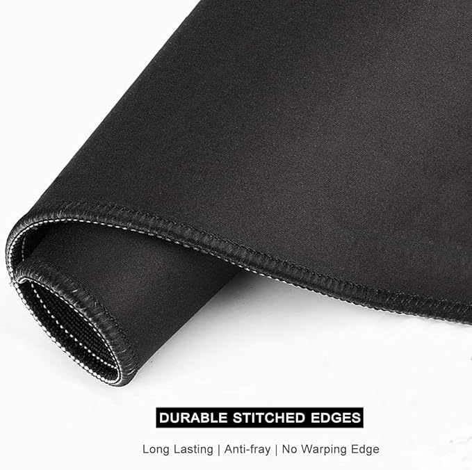 Auhoahsil Mouse Pad, 12 x 10 in Cactus Theme Computer Mouse Pad for Desk, Premium-Textured Non-Slip Rubber Stitched Edges Waterproof Square Mouse Mat for Gaming Work Wireless Mice, Black