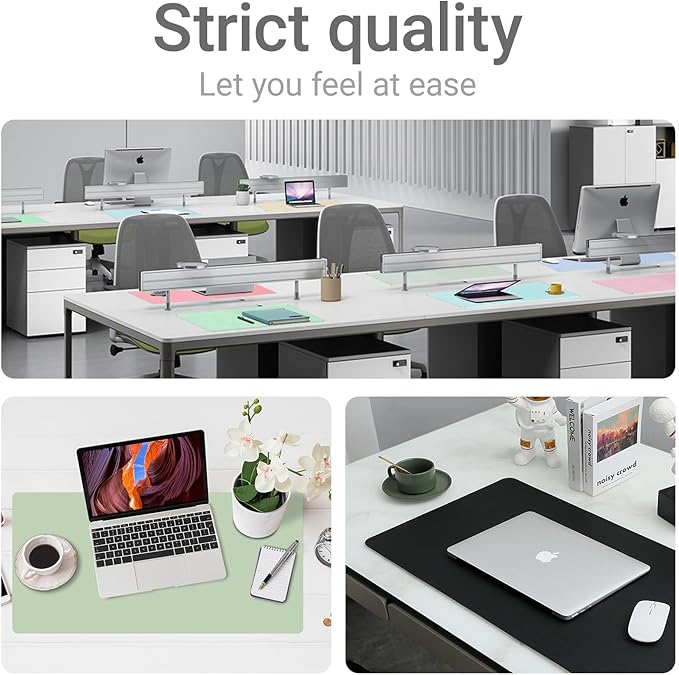 Boutilon Leather Desk Pad Protector,Non-Slip Mouse Pad,Laptop Desk Pad,Office Mouse Mat,Waterproof Leather Desk Blotter,Desk Writing Pad for Office and Home (M-Coffee,30"x14")