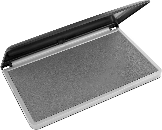 MaxMark Large Premium Gray Ink Stamp Pad - 3.5" x 6.25" - Quality Felt Pad