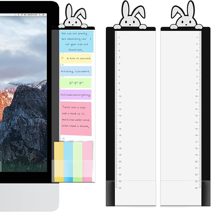 Office Desk Accessories 2pcs Multifunction Computer Monitor Memo Board - Transparent Computer Side Panel Memo Creative Monitor Side Panel Suitable for Office Home Desktop (Monitor Memo Board 5)