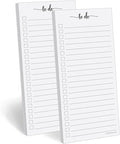 321Done To Do List Notepad 2-Pack, 3.7 x 8.5 (1/3 Sheet Slim Handheld Size) - Made in USA, Simple Stylish To-Dos Memo Pad for Planning, Tasks, Appointments, Reminders, Home, Office - Wide-Ruled