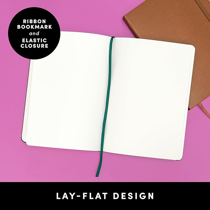PAPERAGE Blank Journal Notebook, (Royal Blue), 160 Pages, Medium 5.6 in x 8 in - 100 GSM Thick Paper – Hardcover Journaling Notebook for Work, School, Note Taking or Sketching