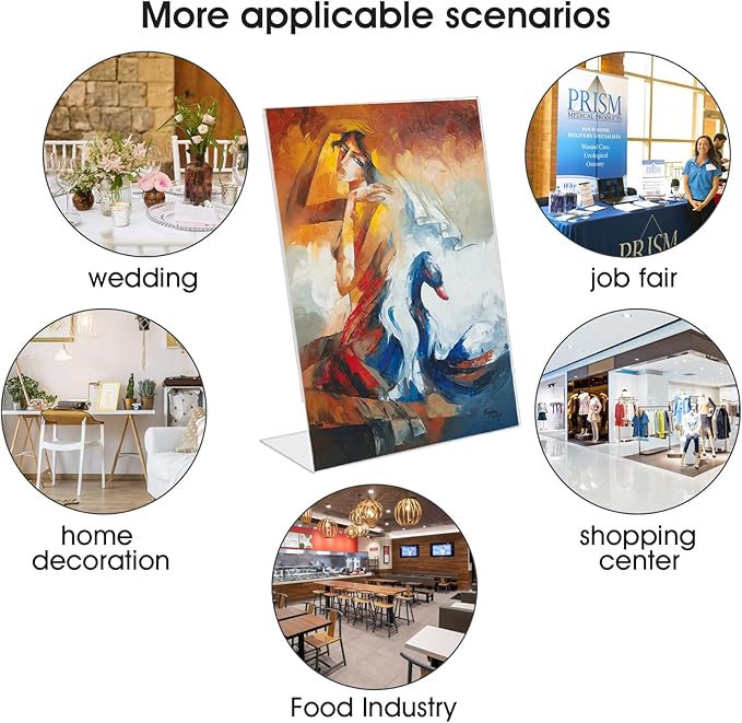 SVOPY 3 Pack Acrylic Sign Stand Holders, 8.5 x 11 Clear Plastic Table Paper Display Stand, Suit for Displaying Posters, Picture, Flyers, Menu