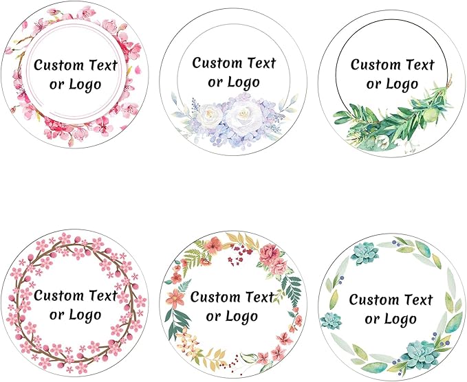 JOVELLO Personalized Custom Stickers - 60-1000 PCS Circle Custom Labels for Business, Logo, Office, Parties, etc (Labels Stickers-19)