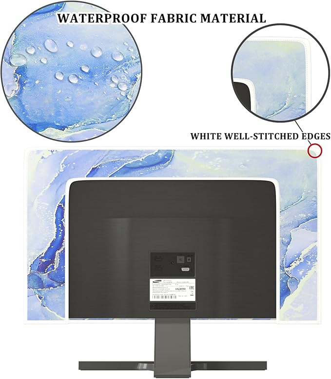 Baocicco Modern Violet Marble Waterproof TV Cover Anti-Static Dustproof Protective Cover for LCD/LED/HD 32 Inch Decorative Monitor Accessories Covers for Television LED LCD OLED TVs Screen