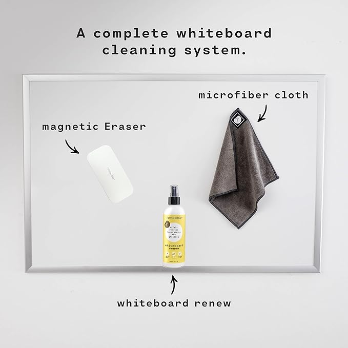 Remooble Dry Erase Whiteboard Cleaner Spray - Safely Removes Tough Stains and Ghosting (6 Pack)