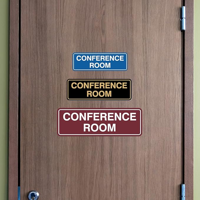 Standard Conference Room Sign - Red/Gold - Medium 10 Pack