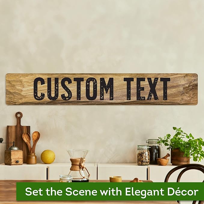 Custom Sign, Custom Street Sign, 11 Font Colors, 13 Font Styles, 4 Hole Options, 22 Sizes, 6x36 Inches, Rust Free DiBound, Fade Resistant, Made in USA by My Sign Center (Stone)