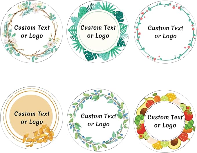 JOVELLO Personalized Custom Stickers - 60-1000 PCS Circle Custom Labels for Business, Logo, Office, Parties, etc (Labels Stickers-10)
