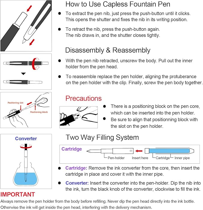 JINHAO 20 Press Fountain Pen, Retractable Capless Resin Pen with Ink Converter (EF Nib 0.4mm, Lemon Yellow)