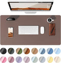 YSAGi Leather Desk Protector, Office Mat, Large Mouse Mat, Non-Slip PU Leather Blotter, Laptop Pad, Waterproof Writing Pad for Office and Home (Chocolate, 31.5" x 15.8")