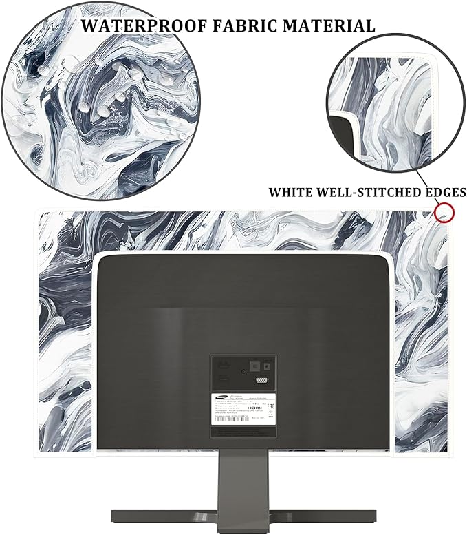 Baocicco Abstract Gray Marble Waterproof 70 Inch Television Cover Anti-Static Dustproof Protective Television Covers for TV Screen Abstract Modern TV Dust Cover for Home LED LCD OLED TVs