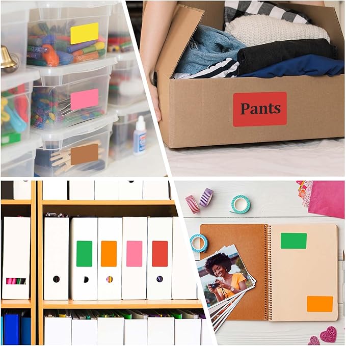 PATIKIL 1000Pcs Colored Coding Labels Stickers, 5x3 Inch Rectangle Inventory Stickers Self Adhesive Tags for Office Business Inventory Management Product Labeling Home Decor, Purple