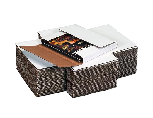 Tape Logic TLM10101 Easy-Fold Mailers, 10 1/4" x 10 1/4" x 1", White (Pack of 50)