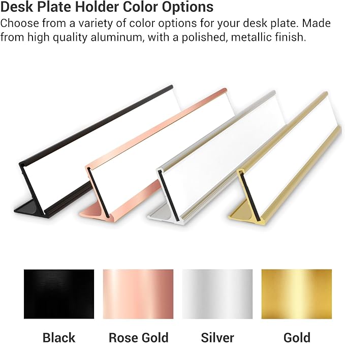 Custom Engraved Desk Plate | Personalized with your Name and Title | Perfect Decor for Office, Business, or Home | Multiple Font and Color Options | 2x8" or 2x10" (Marble w/Black Letters, 2x10")