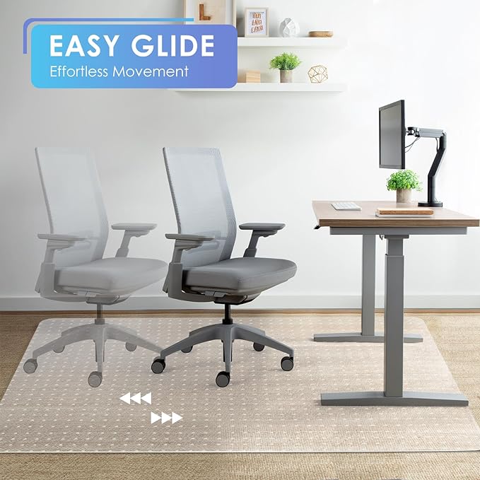 Vicwe Office Chair Mat for Carpeted Floors, 48"X36" Rectangle Desk Chair Mats with Studs for Low and No Pile Carpeted Floors, Easy Glide Computer Desk Chair Mat for Home & Offices