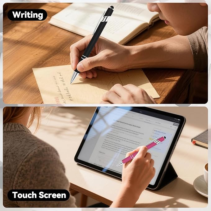 WYPAS Bulk Custom Pens - Personalized with Name, Engraved Text/Logo - Stylus Tip, Black Ink - Options for Corporate Gatherings, Events & Promotions (Green)