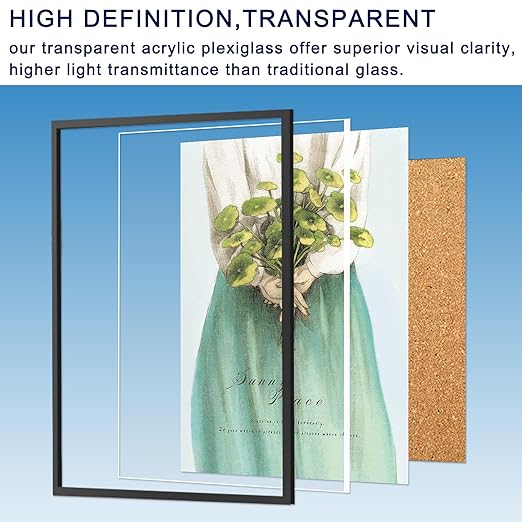 2 Pack 8x12 Inch Acrylic Sheet 1/8" Thick, Cast Acrylic Sheet, Clear Plexiglass Sheets, for Craft Projects, Display Cases, Signs, Photo Frame