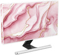 Baocicco Gold Pink Marble Waterproof Computer Monitor Dust Cover 22, 23, 24, 25 Inch Monitor Accessories Laptop TV LCD Screen Decoration for Tablet Anti-Static Dustproof Protective for Home Office