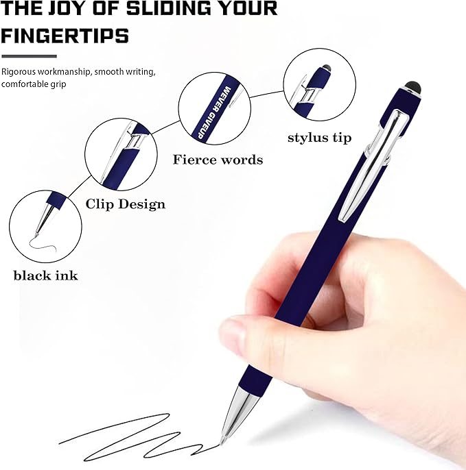 CRME 10pcs Funny Inspirational Pens Set Stylus Pens Design Smooth Writing Lightweight and Portable Fashion Gift Pen Suitable for Giving to Friends,Family,or Girls Motivational Gifts
