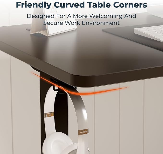 FitStand Adjustable Stand Up Desk Standing Desk, 63x24 Inches Home Office Desk with Memory Preset, Computer Workstation Splice Black Top + Black Frame