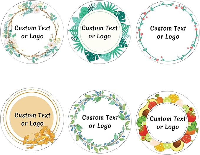 JOVELLO Personalized Custom Stickers - 60-1000 PCS Circle Custom Labels for Business, Logo, Office, Parties, etc (Labels Stickers-15)