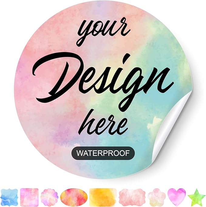 AHEADGOODS Custom Stickers - Personalized Labels, Customized Stickers with Any Design Image Logo Text, 100 Labels (Circle, 4.5"x4.5")