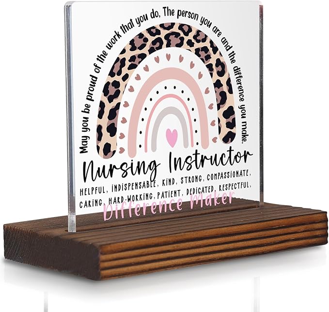 Nursing Instructor Gift Desk Sign, Difference Maker Appreciation Plaque for Nurse Educator Mentor Graduation Thank You Office Decor PA108