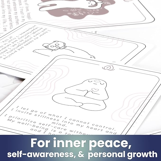 QUOKKA Meditation Cards - 120 Cards for Adults - Anxiety Relief Items Affirmation Cards for Mental Health - Calming Self Care for Women - Perfect Mindfulness Gift for Adult
