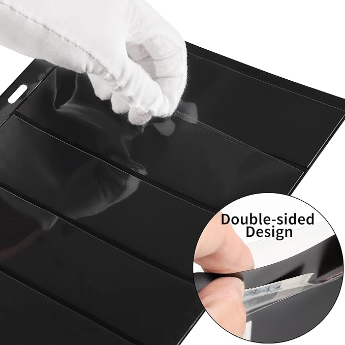 10 Sheets 20 Pages Postage Stamp Album Pages, 5 Pockets 7.7X 1.97in Stamp Collection Inserts, 9 Hole Standard Stamp Collecting Album Sleeves for Stamp Collection Binder IS010510