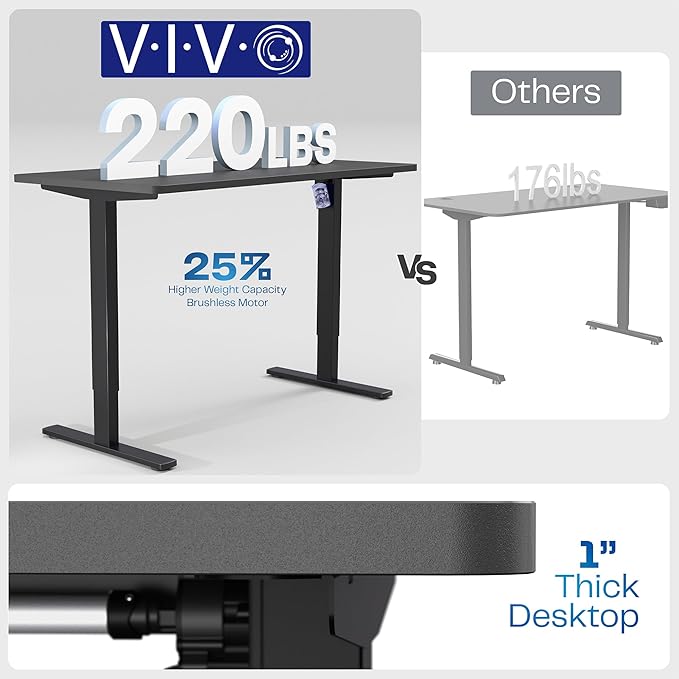 VIVO Electric 55 x 28 in Standing Desk, Memory Height Adjustment, 1B Series, Holds 220 lbs, One-Piece Dark Gray Top, Gray Frame, DESK-KIT-1G55G