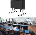 Goakwwuz Conference Room Table, Folding Conference Tables,Thicken Grey Tabletop,Flip Top Wooden Seminar Meeting Room Table for Conference Room Offices (2, Black, 70.8”)