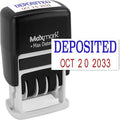 MaxMark Self-Inking Rubber Date Office Stamp with DEPOSITED Phrase Blue Ink & Date RED Ink (Max Dater II), 12-Year Band