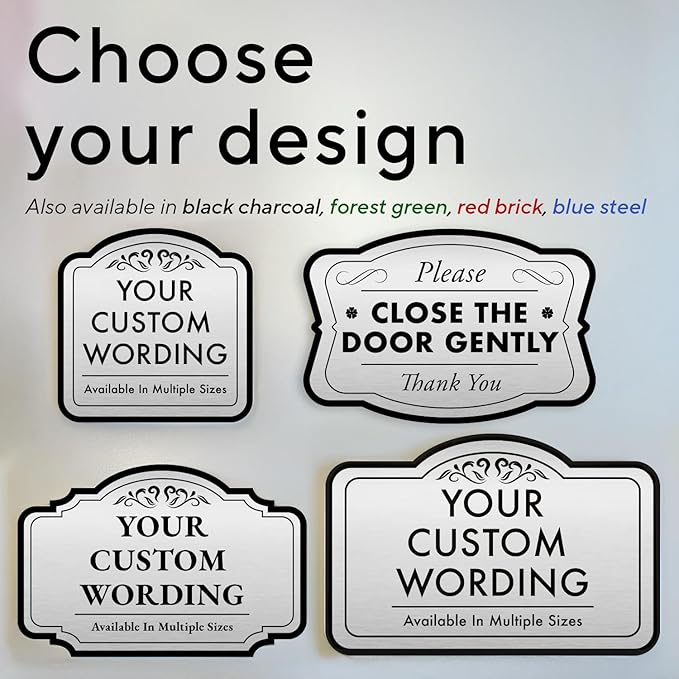 Custom Decorative Outdoor Signs, Personalized Aluminum, Customized Driveway, Waterproof Made in USA, Metallic Silver 42x28 In
