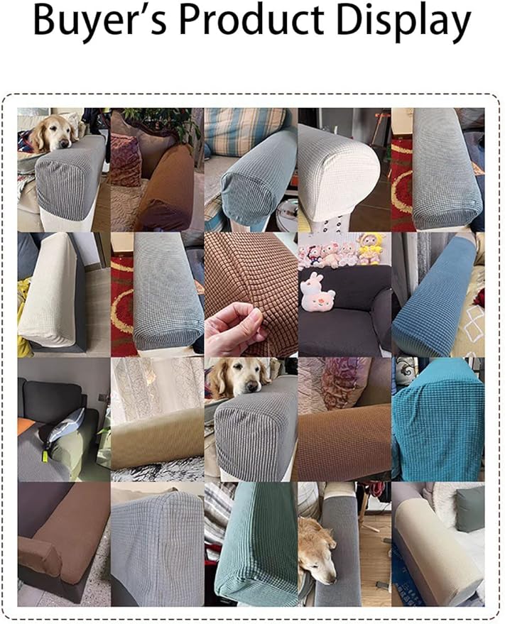 Chaexii Premium Polyester Sofa Arm Cover, Scratch Resistant Protector Covers, Washable, Elastic Armrest Covers for Square/Curved/Sloping Couch Armrests, 2Pcs (Baolan)