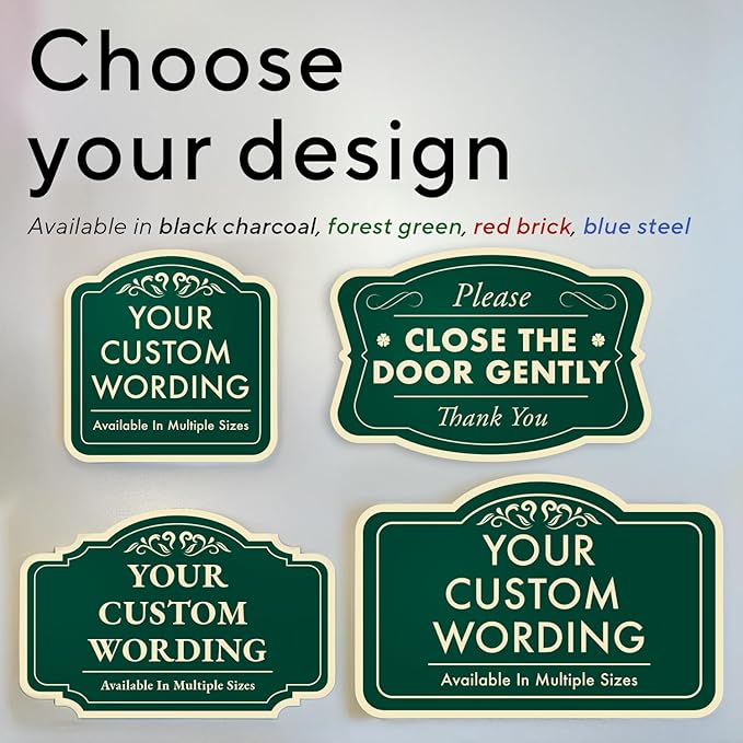 Custom Decorative Outdoor Metal Signs - Personalized Aluminum - Customized Driveway - Waterproof - Made In USA - Forest Green - 24x24 In