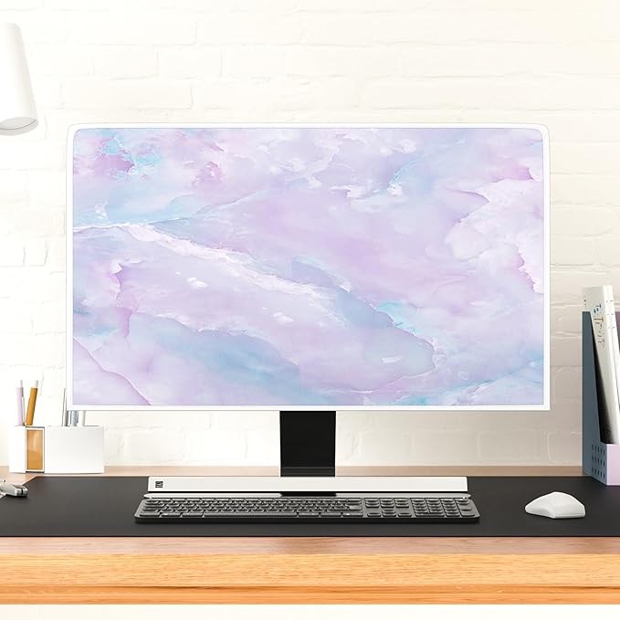 Baocicco Violet Marble Waterproof 70 Inch TV Dust Cover Anti-Static Dustproof Abstract Creative Desigen Television Accessories TV LCD Screen Texture TV Decoration for LED LCD OLED TVs