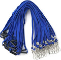 Bird Fiy Lanyards Safety Blue Lanyards Neck Flat Premium Breakaway Badge Lanyard with J-Hook for ID Nametag Badge Holder (Blue, 50 PCS)