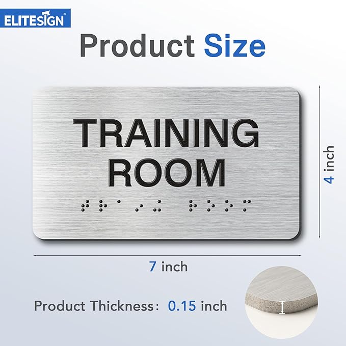 AUTHORIZED Signs with Raised Text & Grade 2 Braille, Brushed Aluminum/Silver Finish Easy Install with Double-Sided Tape, ADA Compliant Conference Room Office Door Sign