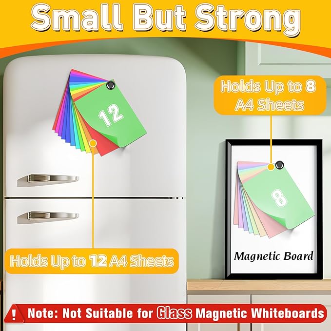 VNDUEEY 90 Pack Black Fridge Magnets, Refrigerator Magnets Strong Magnets for Whiteboard, Magnet Refrigerator, Small Magnet for Classroom, Kitchen, Office, Locker, Map Decorative
