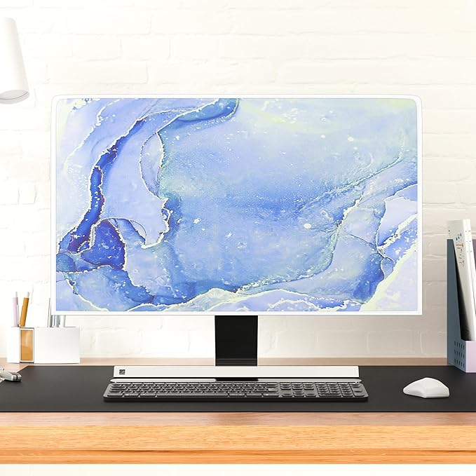 Baocicco Modern Violet Marble Waterproof TV Cover Anti-Static Dustproof Protective Cover for LCD/LED/HD 80 Inch Decorative Monitor Accessories Covers for Television LED LCD OLED TVs Screen