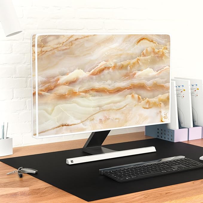 Baocicco Abstract Waterproof TV Screen Cover with Marble Design Aesthetic Television Covers for Xmas Decoration Anti-Static Dustproof Protective Cover for LED LCD OLED TVs 40, 41, 42，43 Inch