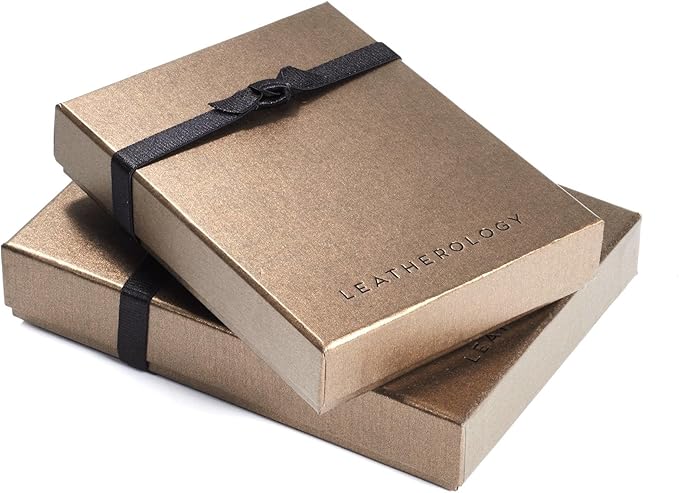 Leatherology Premium Espresso Business Card Case, Magnetic Closure ID Holder, Full Grain Leather