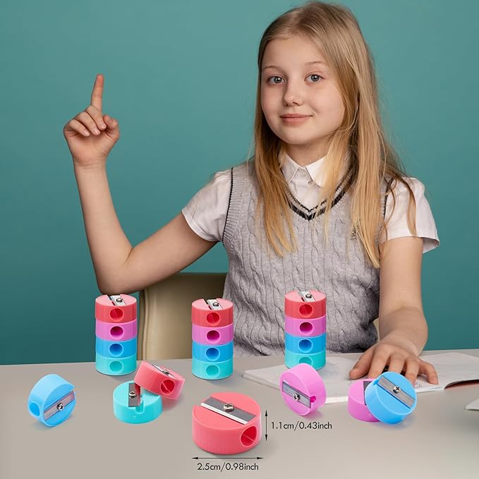 Fainne 800 Pcs Pencil Sharpeners Bulk for Kids Colorful Manual Pencil Sharpeners Compact Portable Handheld Crayon Back to School Supplies for Kids Students Home Office Classroom Prizes(Bright Color)
