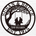 Personalized Wedding Anniversary Sign Gifts,Custom 50th 40th 65th 60th 25th 20th 10th 5th 70th Anniversary Metal Sign,Wedding Gifts for Couples,House Warming Gifts New Home,Custom Name Sign