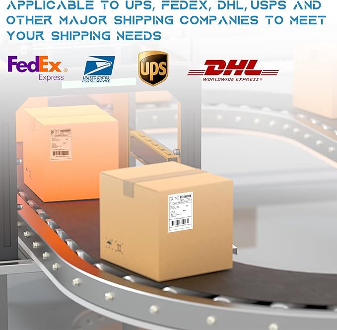 MFLABEL 4x6 Thermal Shipping Labels - 8 Rolls of 250, Perforated & Smudge-Proof Direct Thermal Labels Compatible with Rollo, Zebra, for Amazon UPS FedEx Shopify