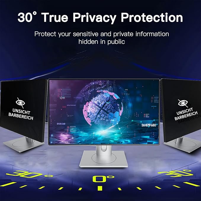 2 Pack Magnetic Hanging Computer Privacy Screen 22 Inch for 16:10 Widescreen Monitor, Removable Privacy Screen Anti Glare Blue Light Computer Screen Privacy Shield, Anti-Scratch 22 in Protector Film